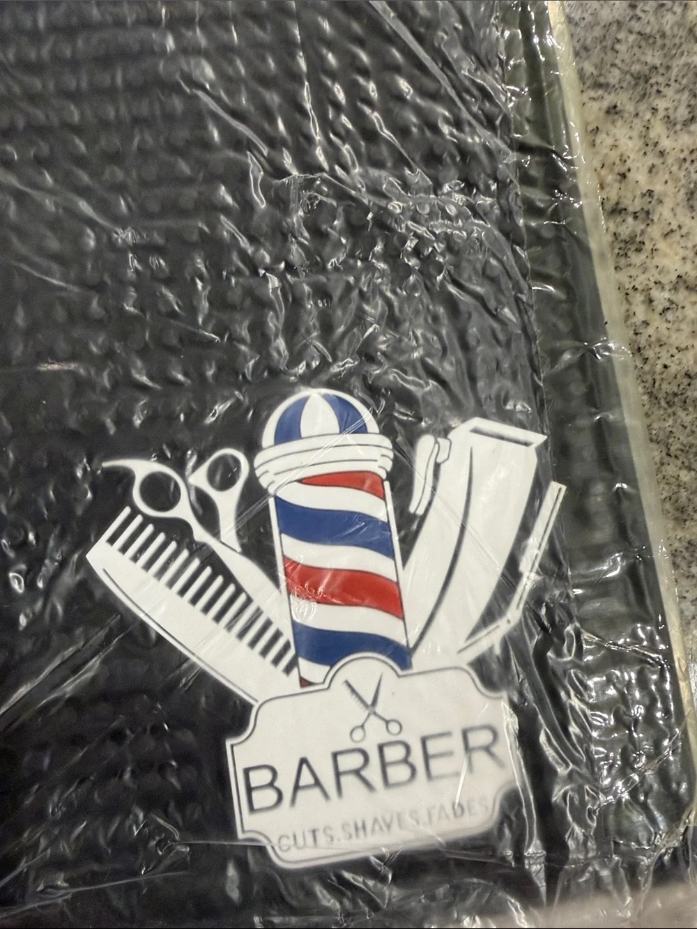 Black barber mat nwt 17.5x12
